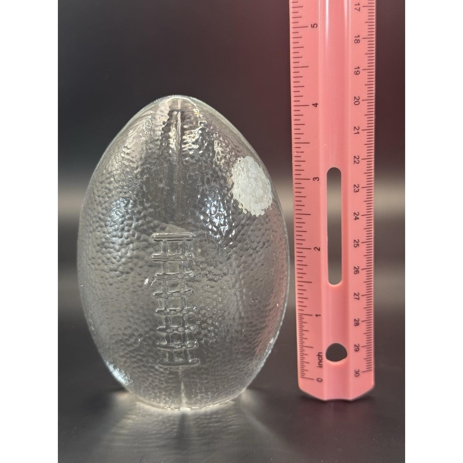 Vintage Fenton Clear Crystal 4 1/2 in. Football Paperweight 1980s