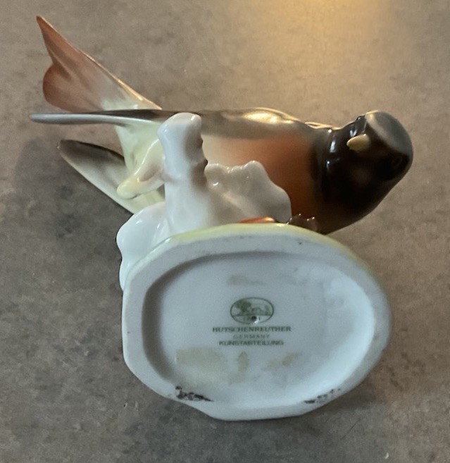 HUTSCHENREUTHER :: “REDSTART CHEN” 4 1/4” BIRD FIGURINE K Tutter 1960’s GERMANY