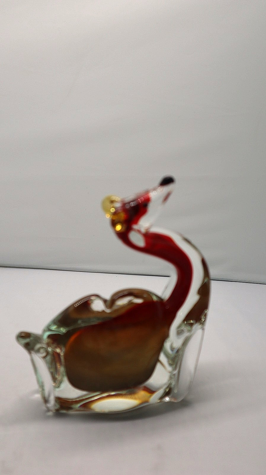 VTG Murano art Glass Two Hump Camel Sculpture Clear Amber Gold red READ
