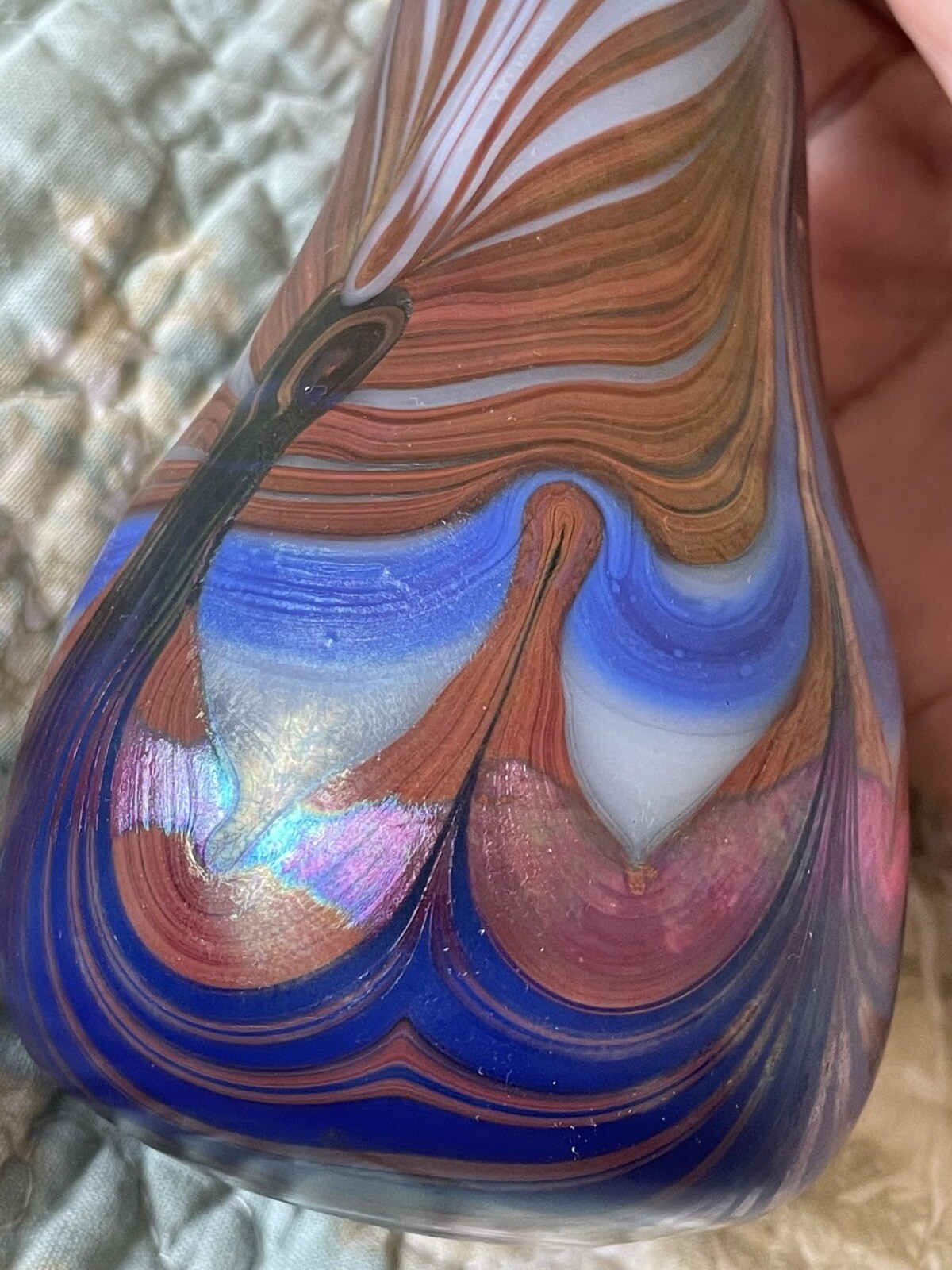 6 Inches Tall signed vintage art glass vase Signed “Cantor 11-72”