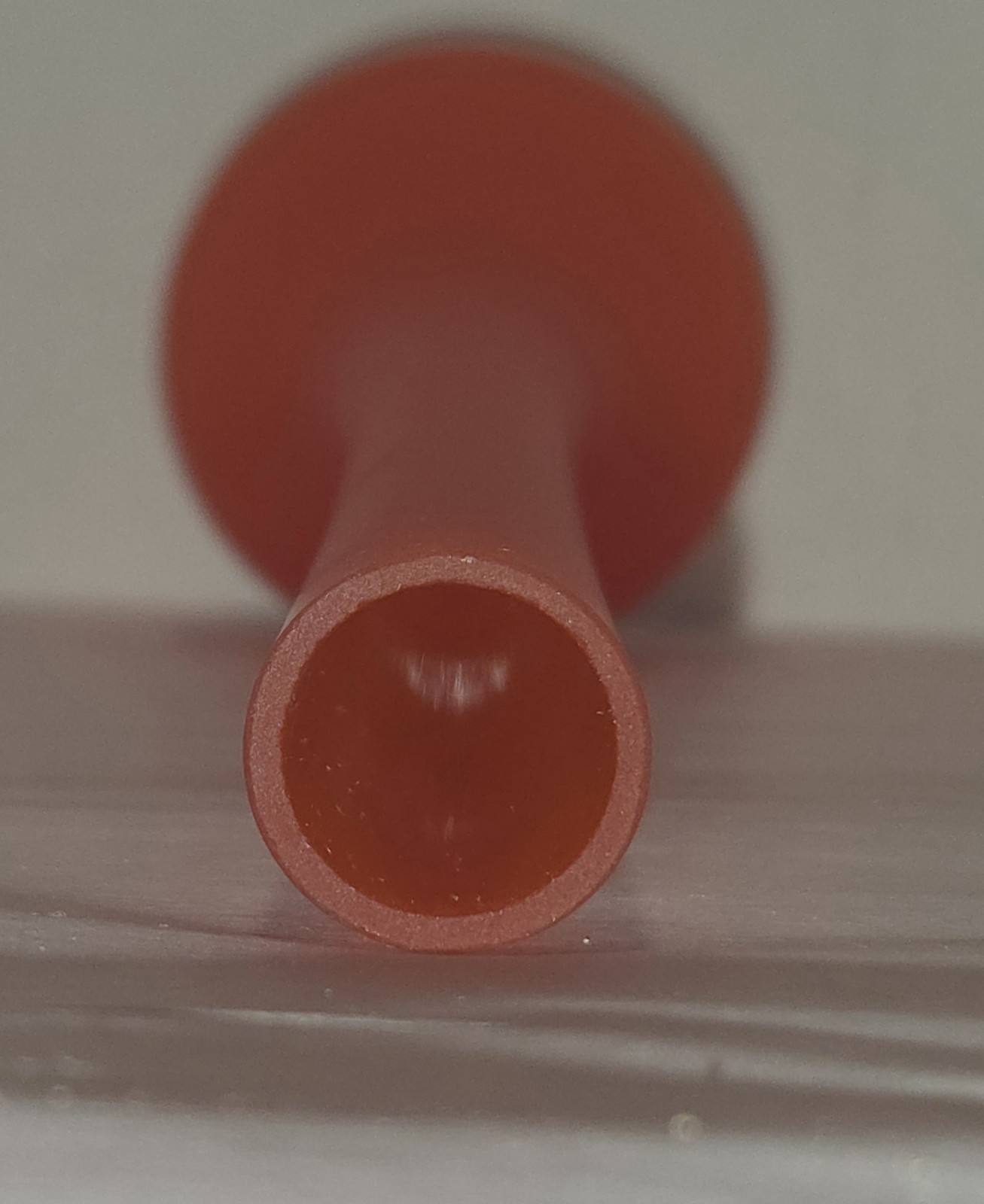 Art Glass Vase Pencil Neck Orange Satin Carlo Moretti Italy VTG Rosenthal Netter