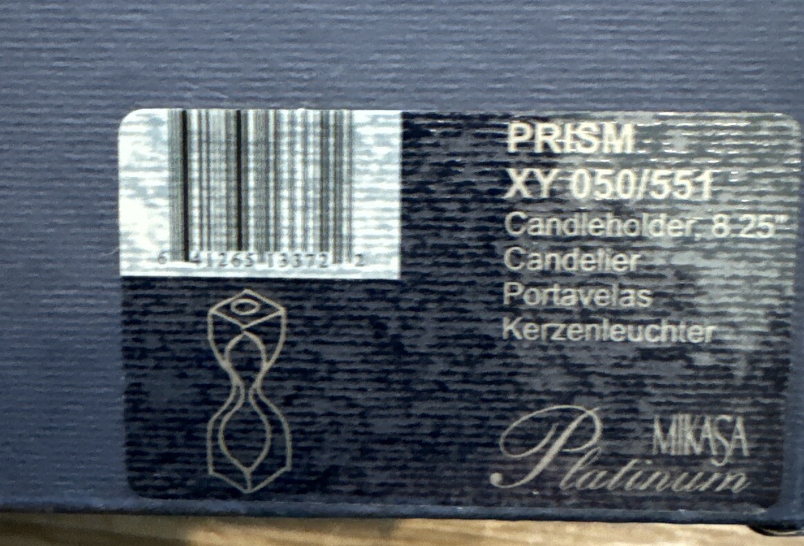 Mikasa Platinum PRISM 5.5” Candle Holder #XY 050/551- EUC – In Original Box