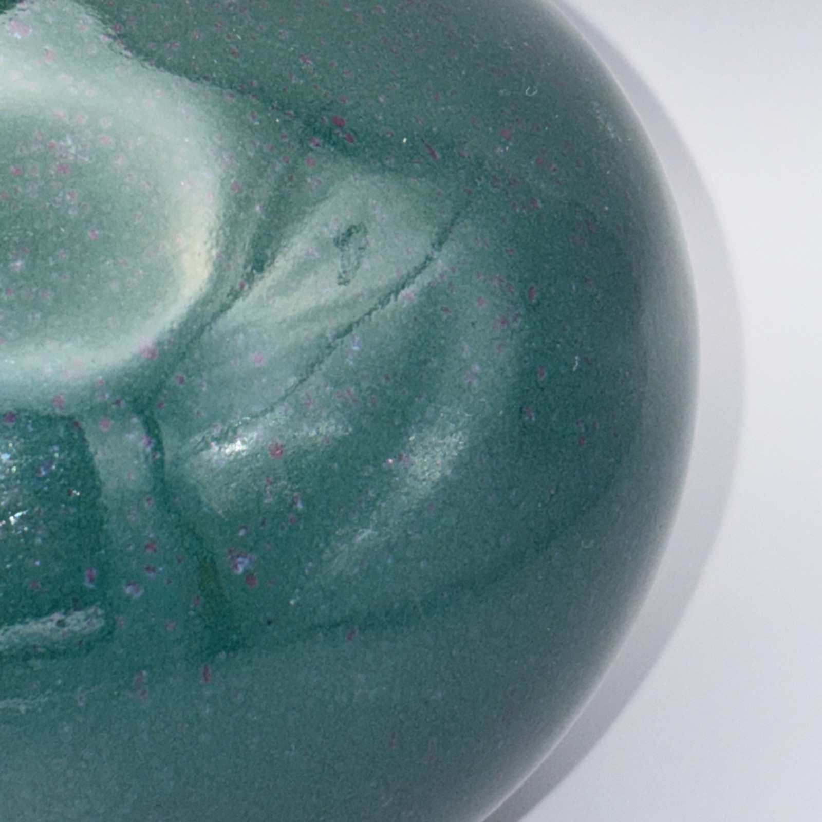Suzanne Kent Signed SK Studio Art Pottery Bulbous Bud Vase Teal Purple Glaze 5″