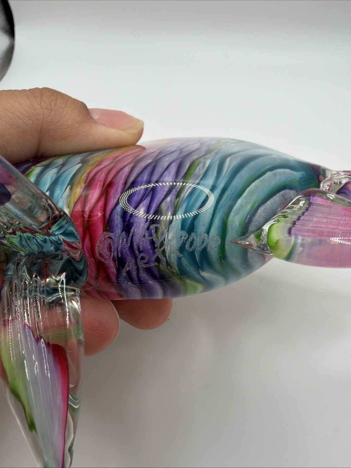 Set Of 3 Art Glass Fish Hand Blown MAD ART glass