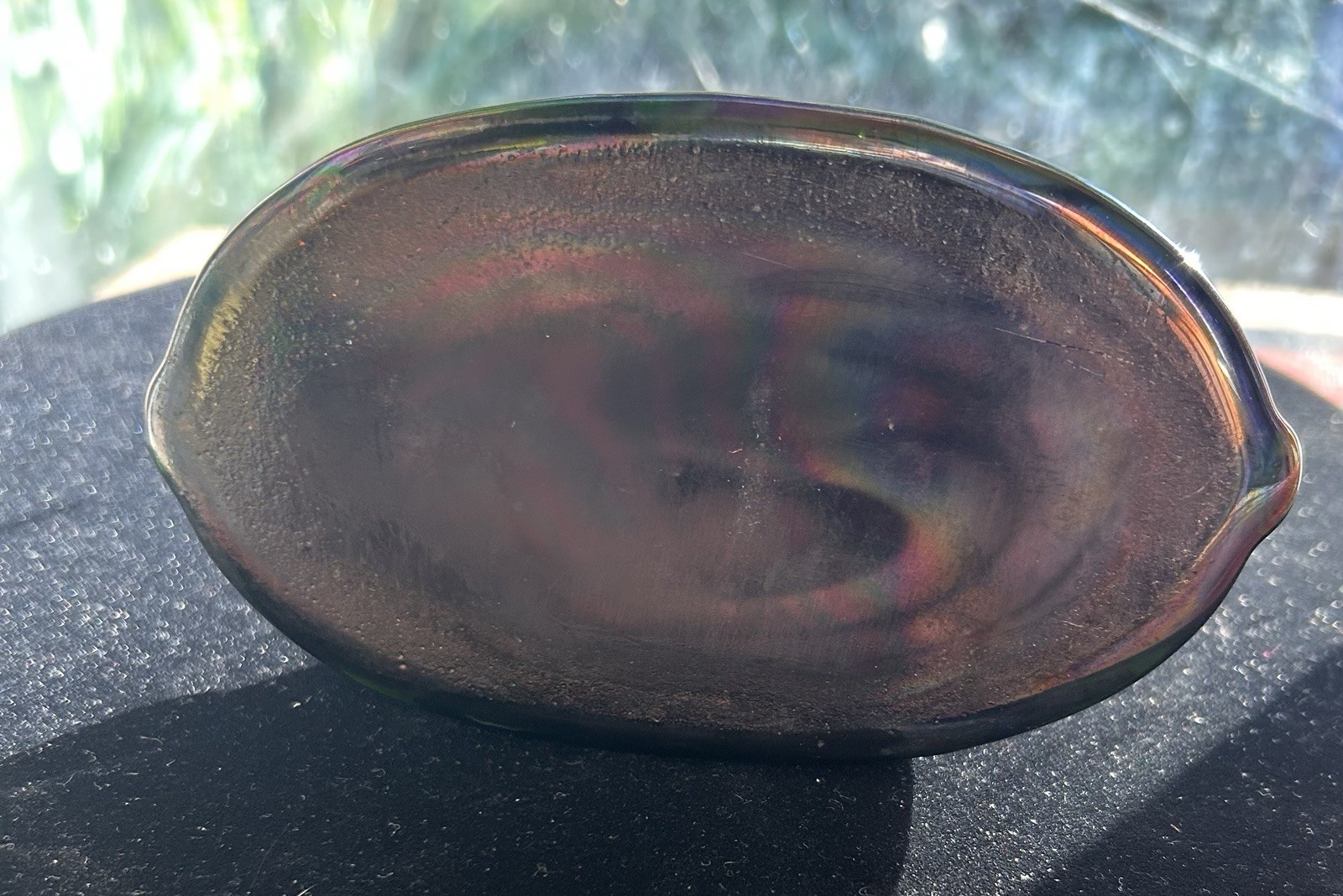 Vintage Egyptian Revival Favrile Style Glass Sacred Solid Scarab Paperweight