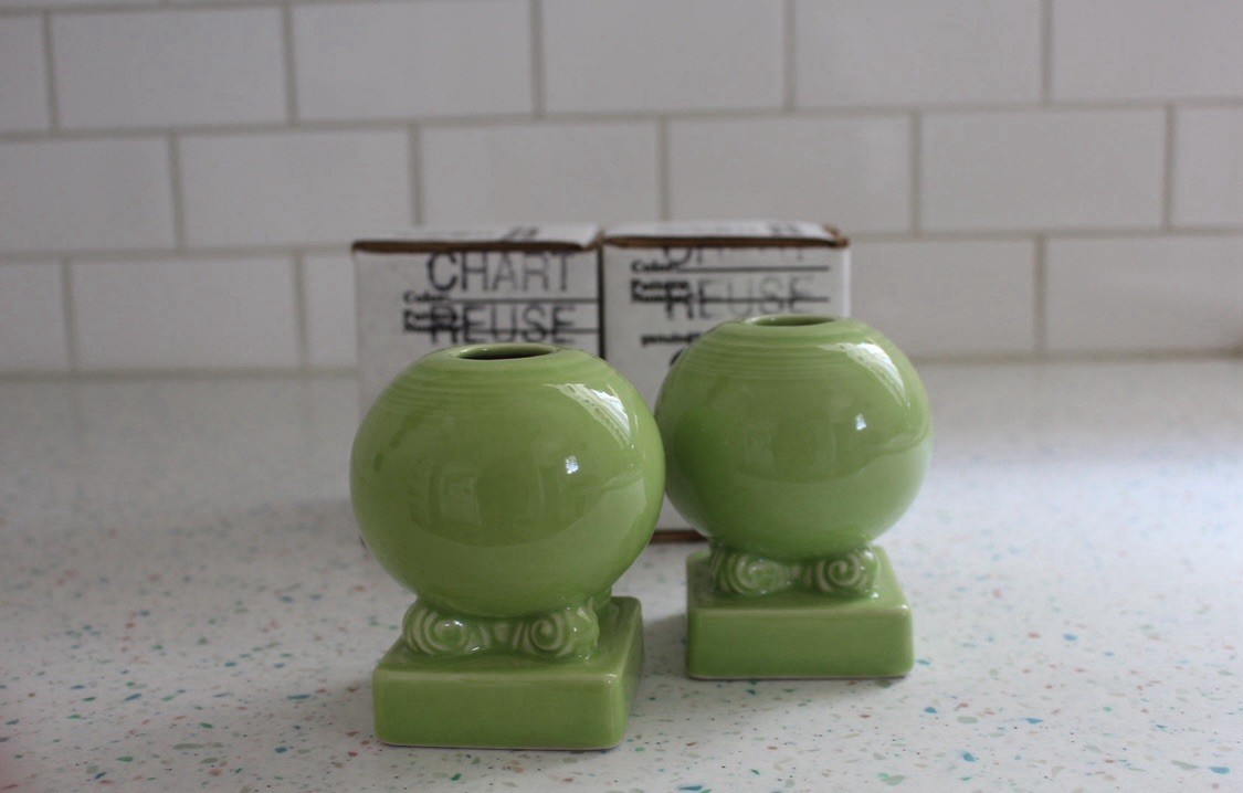 Fiestaware Chartreuse Round Candle Holders -Set of 2 NIB