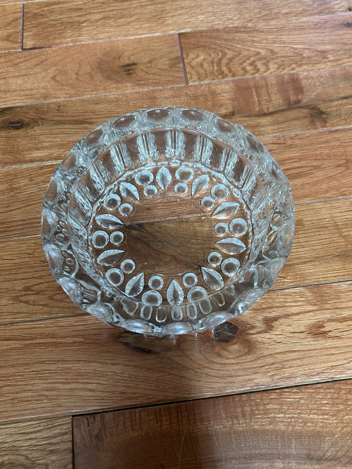 Vintage KIG Indonesia Heavy Glass Ashtray Candy Dish Trinket Bowl Retro Decor