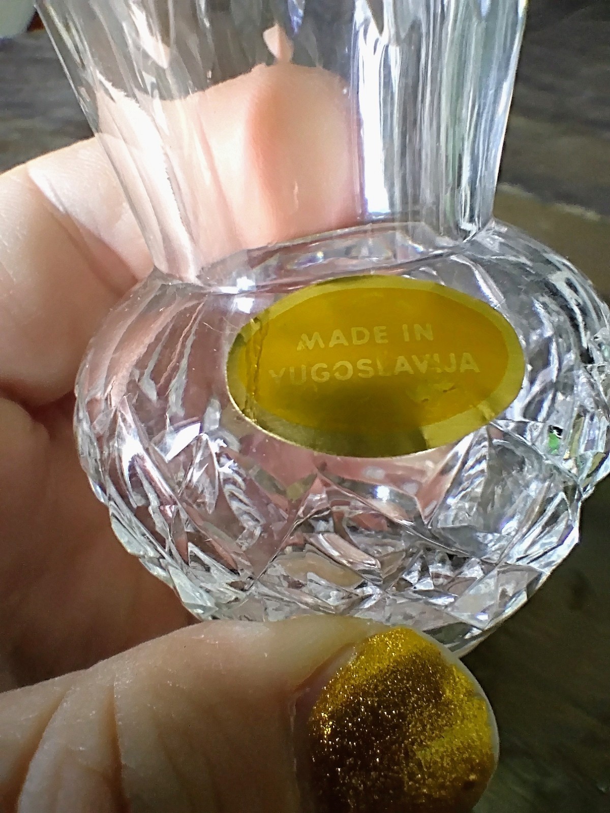 Vintage Yugoslavia Bud Vase 3.5 Inches Tall Glass