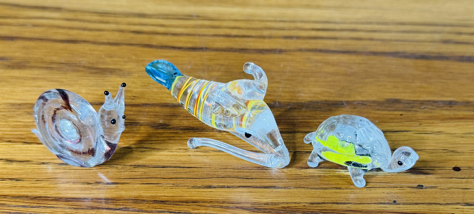 VTG LOT 3 GLASS ANIMAL FIGURES TURTLE SNAIL SQUID Figurine Decor Flemington NJ
