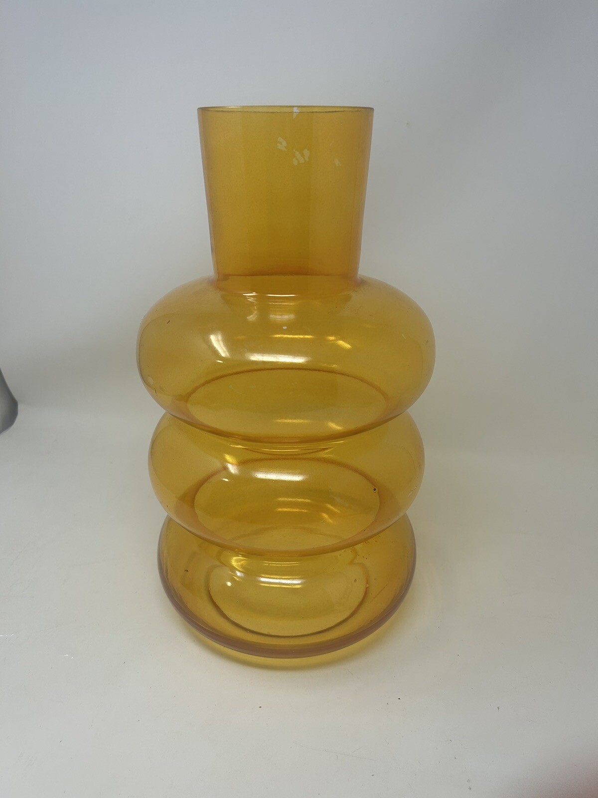 Vintage Hand Blown Possible Romanian Bubble Glass Beautiful Yellow Coated Glass