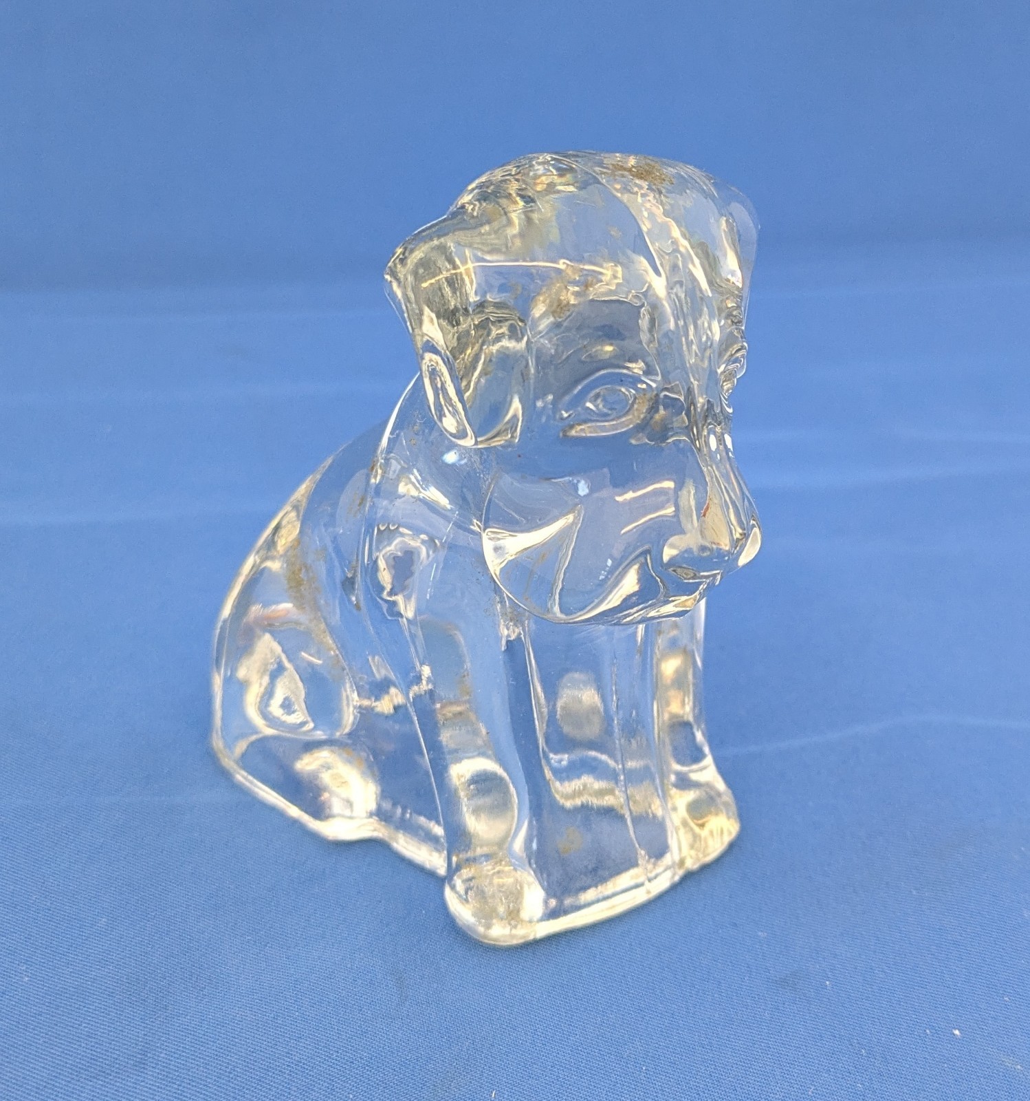 Vintage Clear Glass 3″ Dog Figurine Puppy