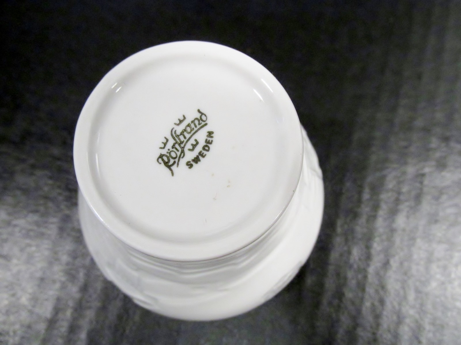Vintage Rorstrand Sweden Embossed Blanc de Chine Souvenir Cup