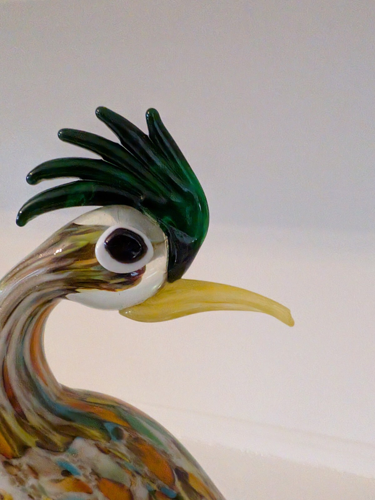 Mid century Murano art glass peacock, bird figure 10 1/4″ great color!