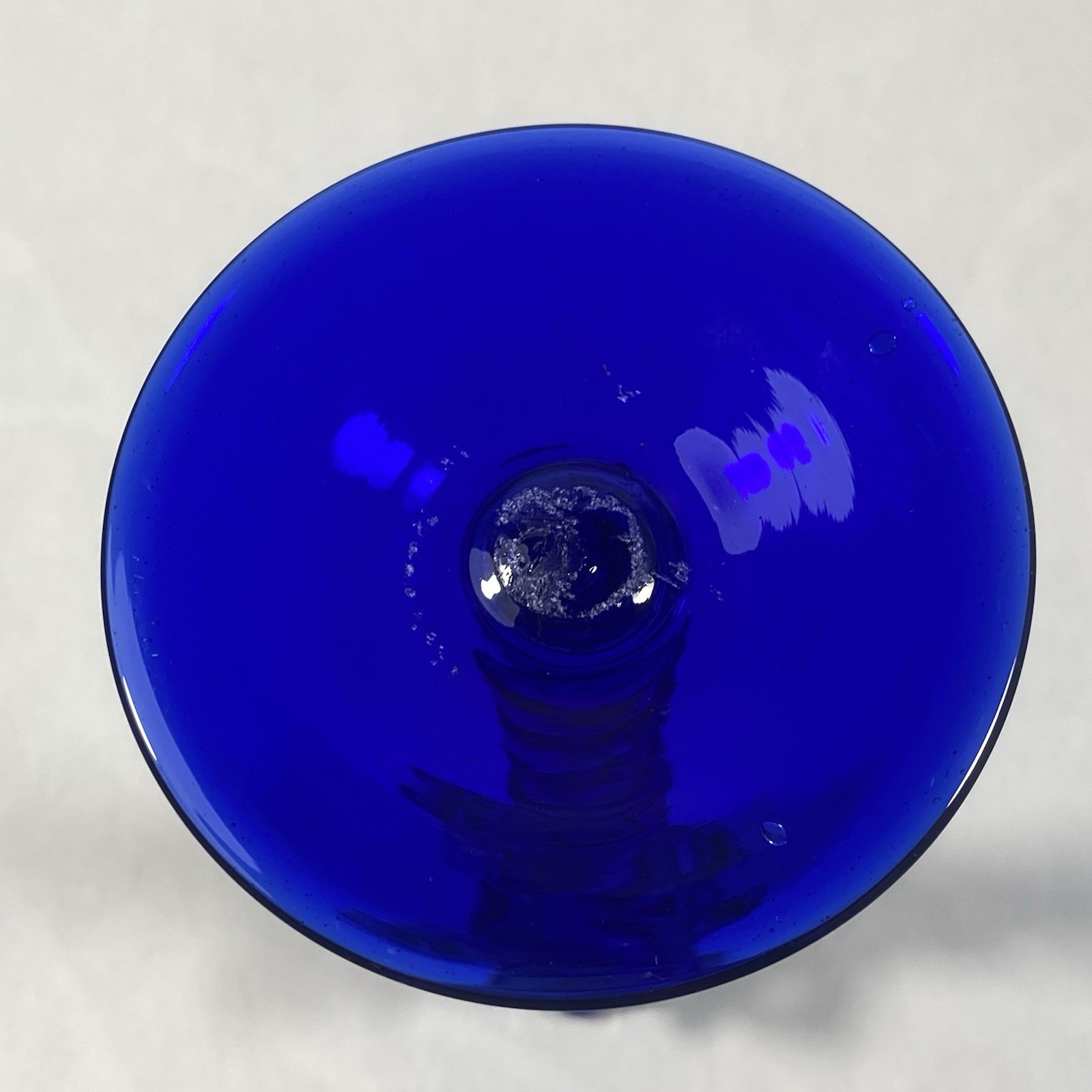Vintage Baijab Cobalt Blue Glass Candle Stick Holder Twisted Stem Hand Blown
