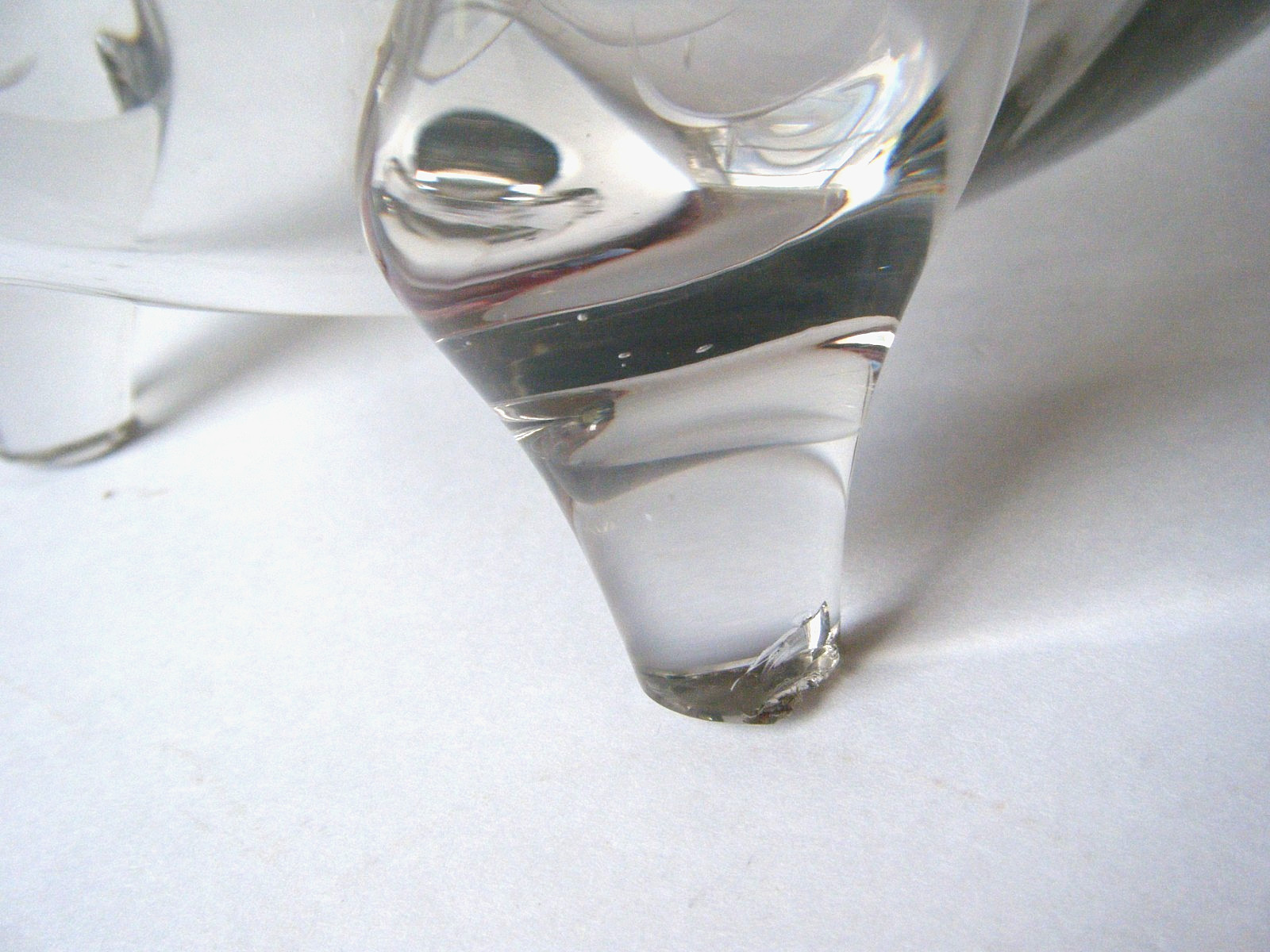 Vintage 70s Hand Blown Blenko Art Glass Winslow Anderson Fish Vase Huge 20″