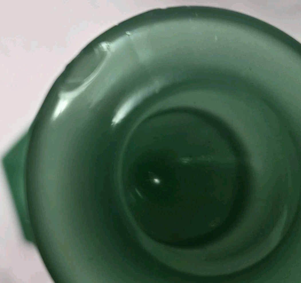 Vintage McKee Jadeite Green Glass Candlestick Holders Pair 8″ Hex Deco