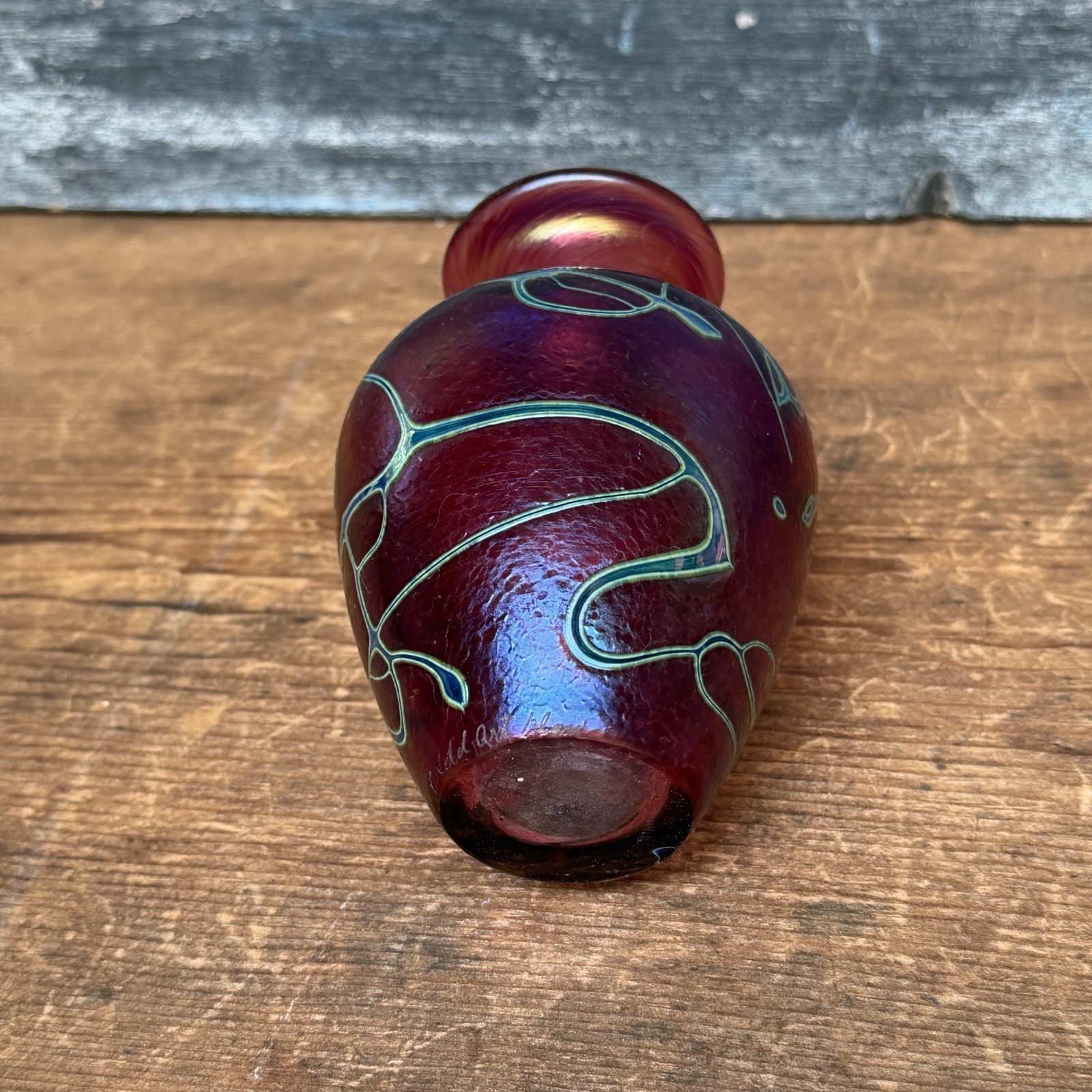 Robert Held Signed Art Glass Vase Multi Color Hand Blown