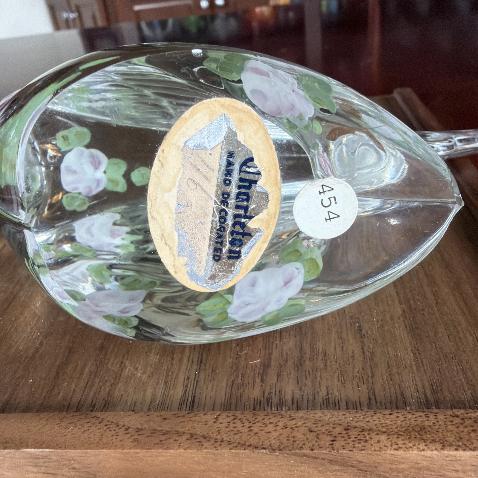 Heisey Glass Goose Wings Up Hand Painted by Abel’s-Wasserberg Co-Charleton Line