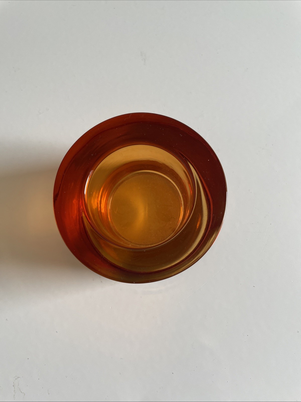 Iittala Kivi Marimekko? Votive Heavy Orange Glass 2.25” Tall X 3.25”
