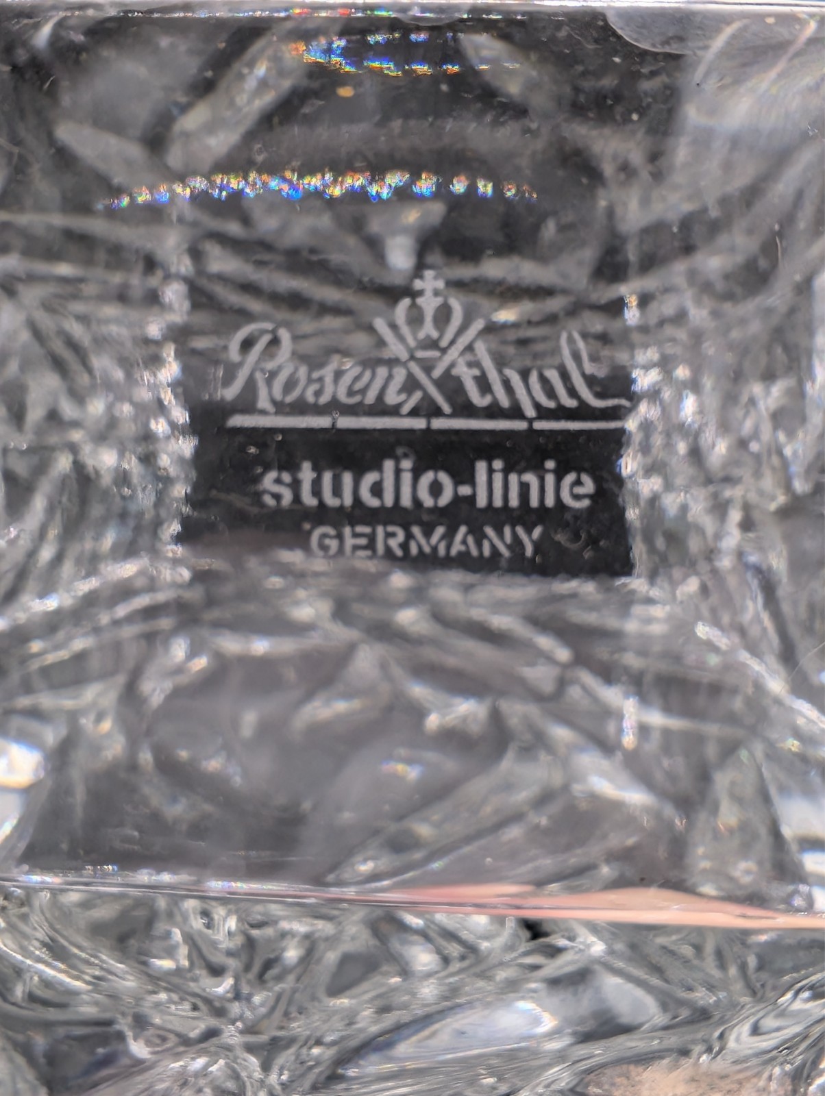 Vtg ROSENTHAL Studio-line 8.75″×6″ Clear Crystal Crinkle Tutenbag Bag Vase 8 Lbs