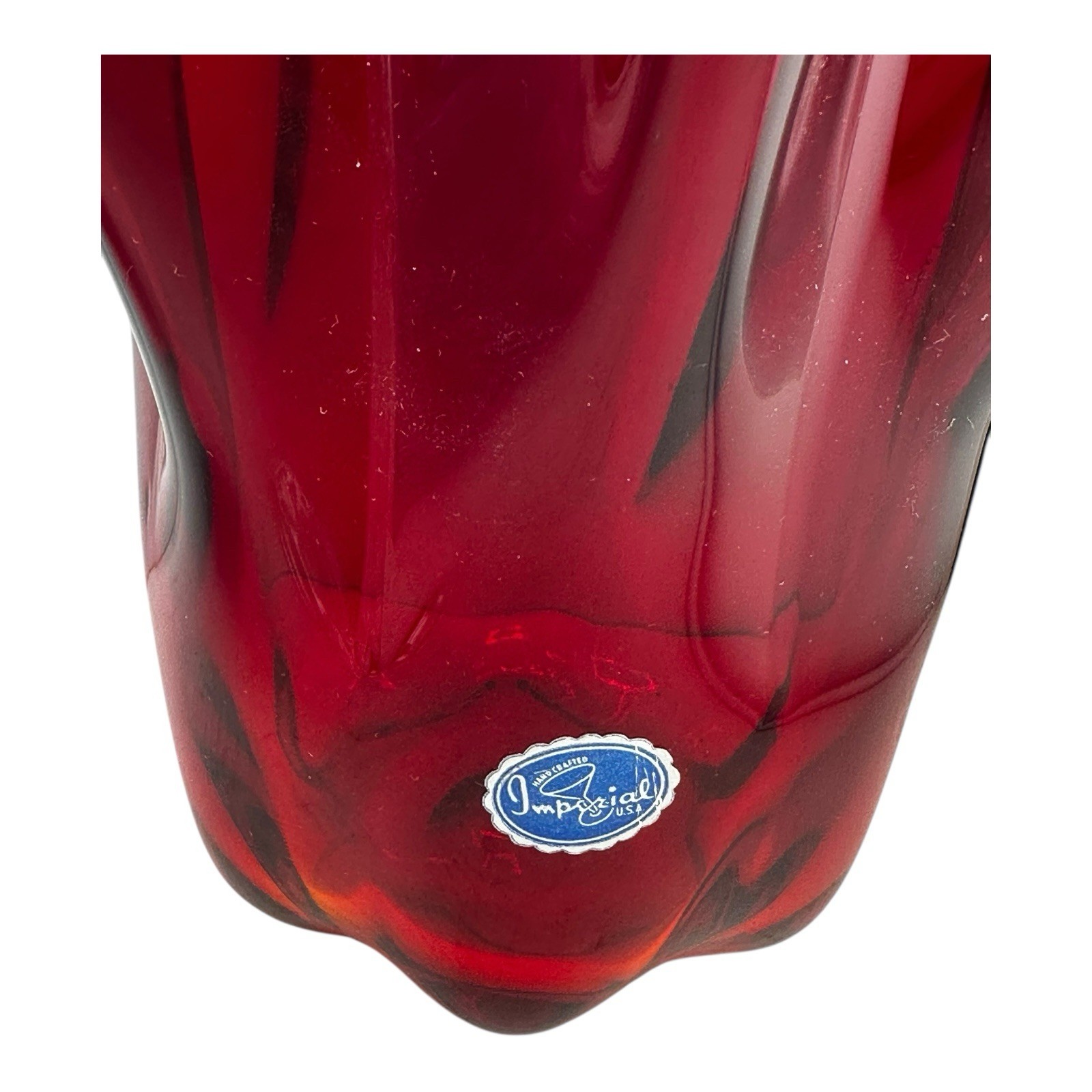 Imperial Red Handkerchief Vase. 6” FREE SHIPPING!