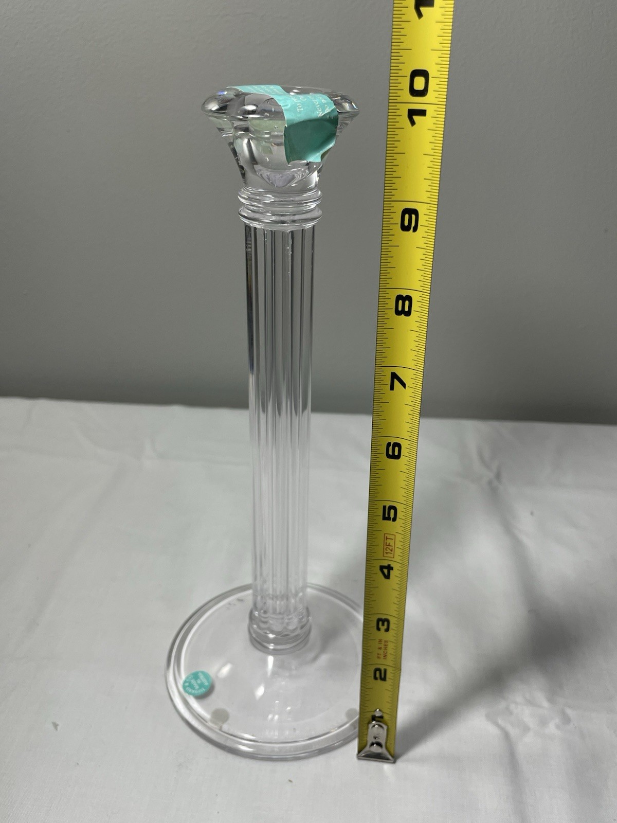 Tiffany & Co Classic 10″ Crystal Candlestick with Original Label ~ NEW ~ No Box