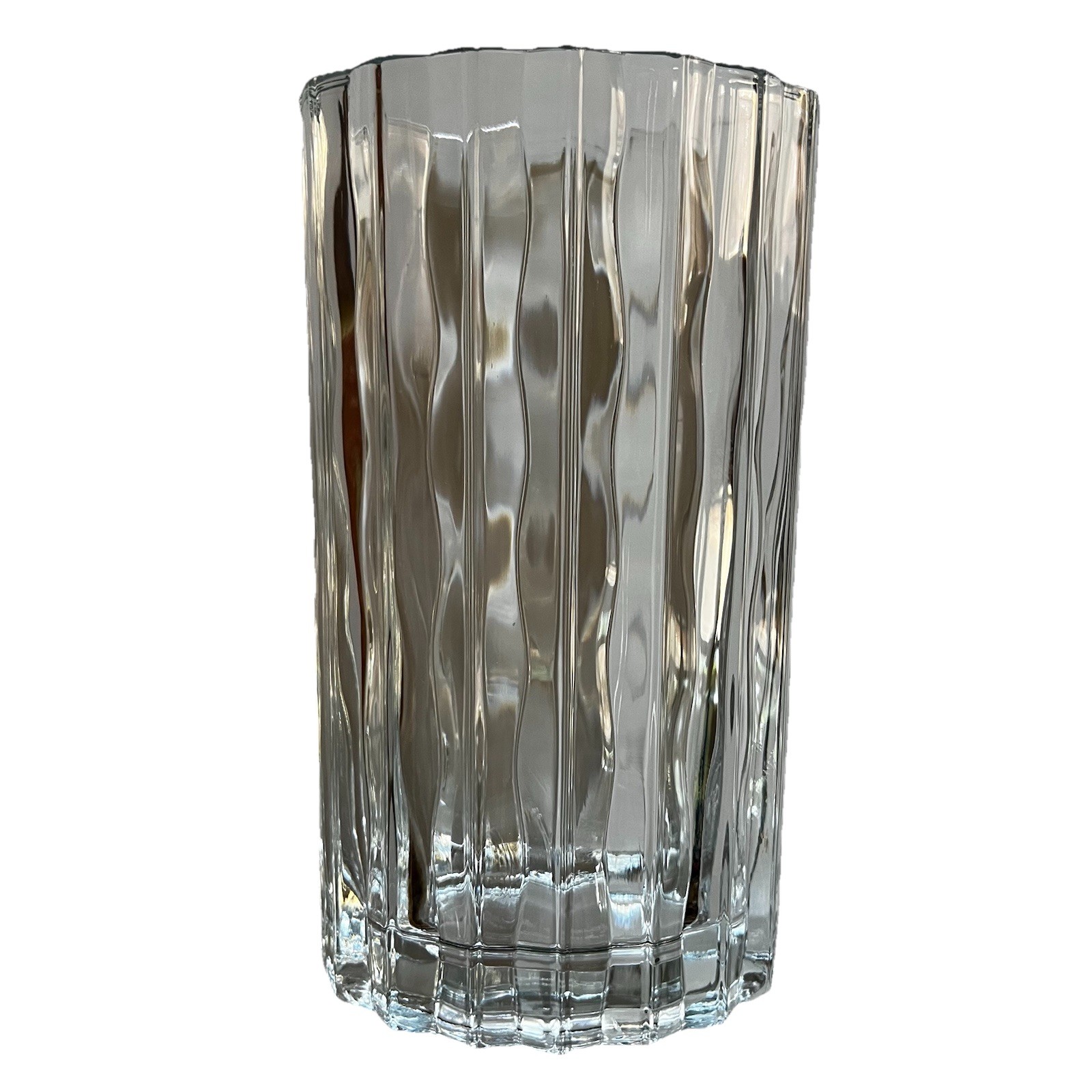 Marquis by Waterford Crystal Vase Oval Wavy Ribbed Ripple Heavy 9” Tall Flower