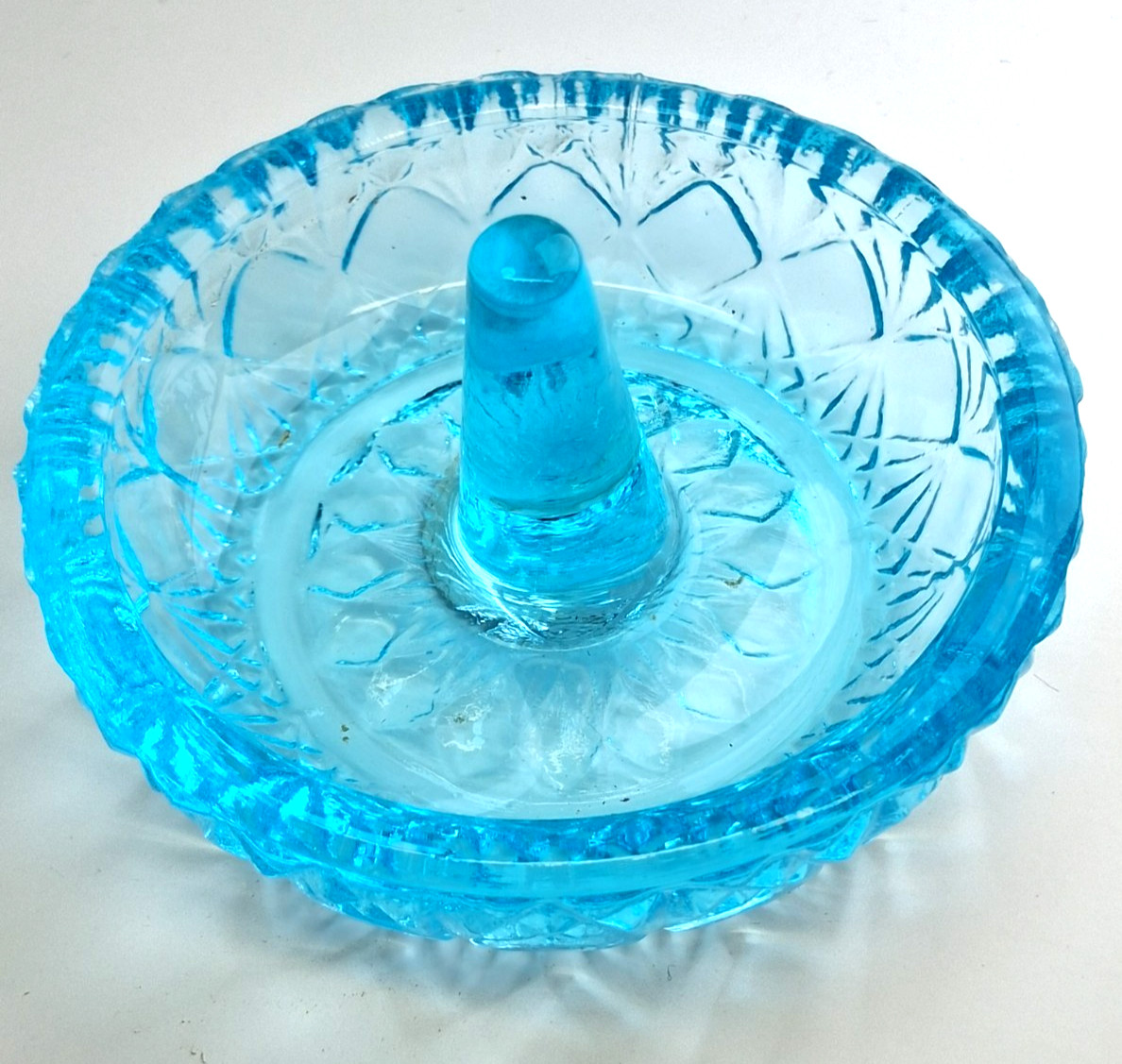 Fenton Vintage Turquoise/Blue Iridescent Ring Holder Jewelry Dish