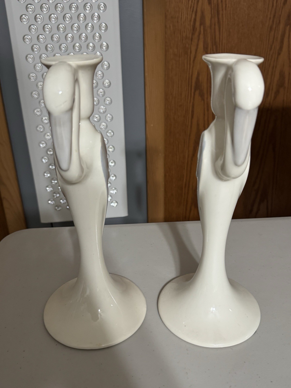 Heron Egret Figure Statue by Haeger Pottery 12” Candlestick Holders RARE 1992