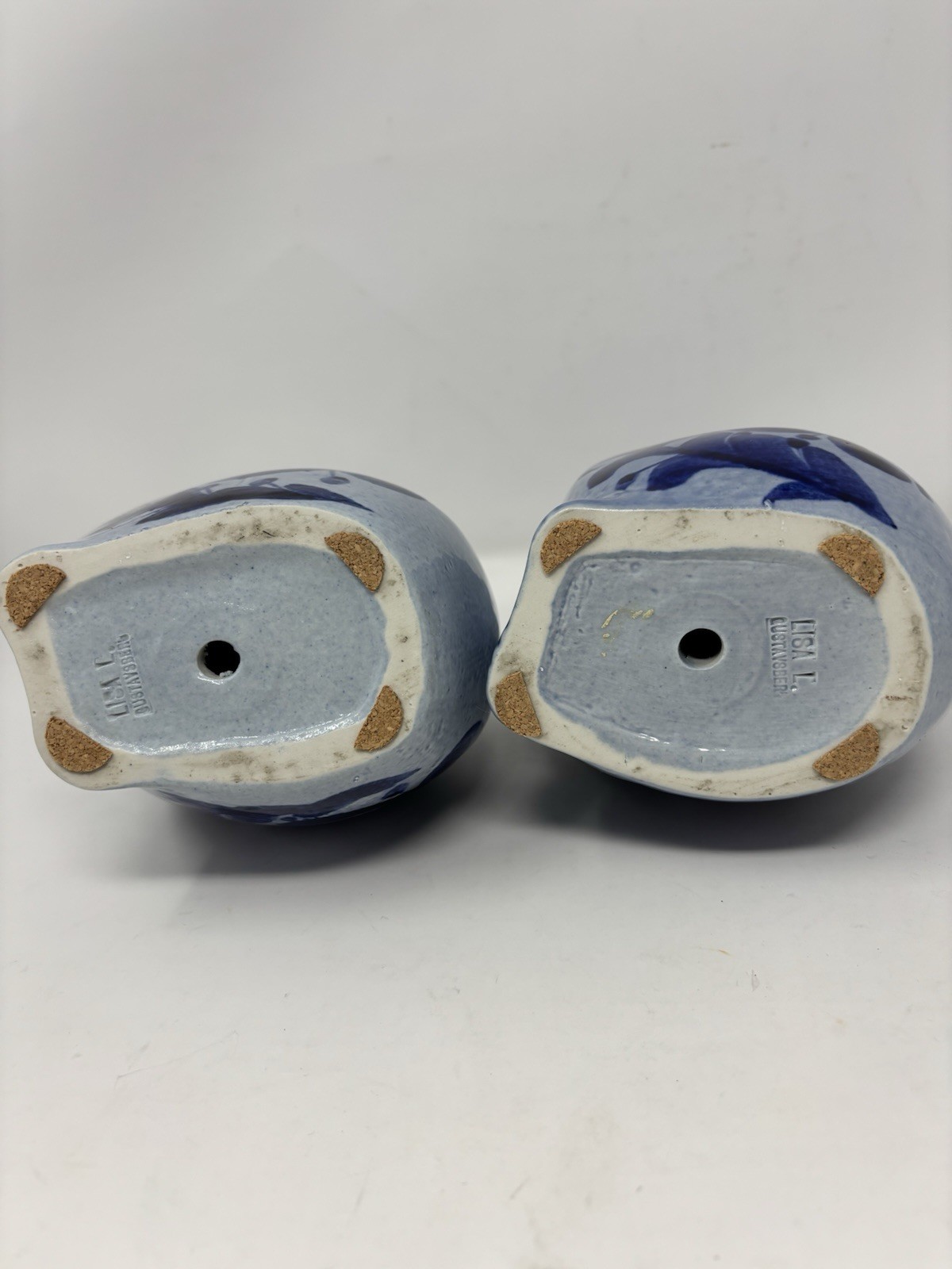 Lisa Larson Rare 60’s Blue Poodle Dog Bookends Left And Right Ceramic Pudlar