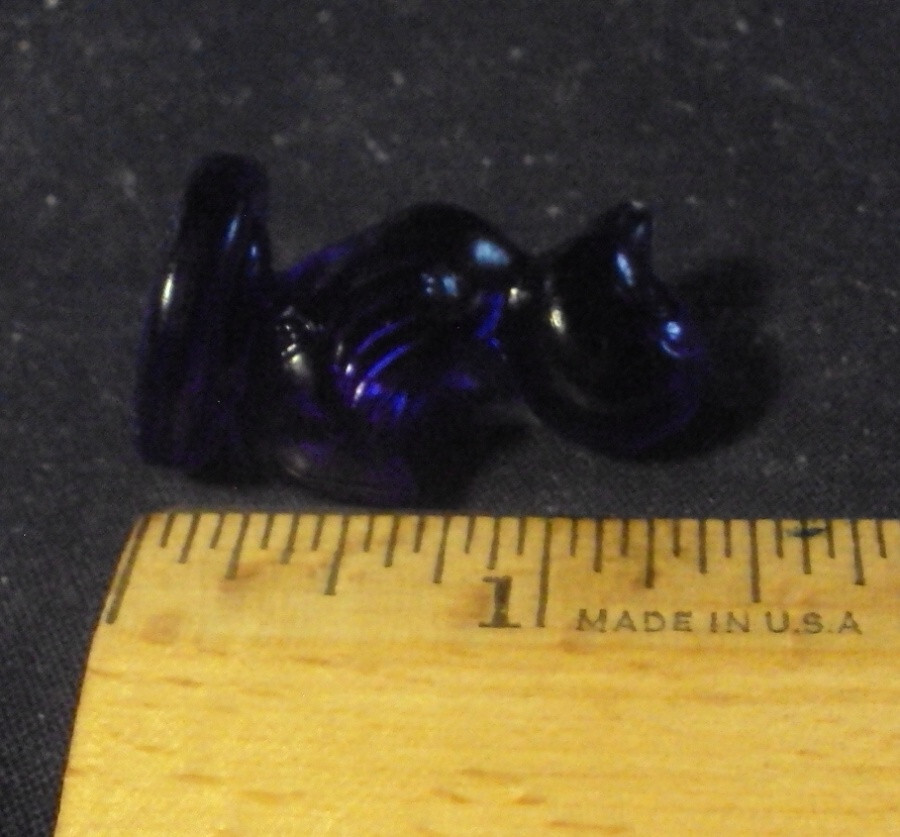 Debbie duck two ducklings cobalt blue Boyd glass