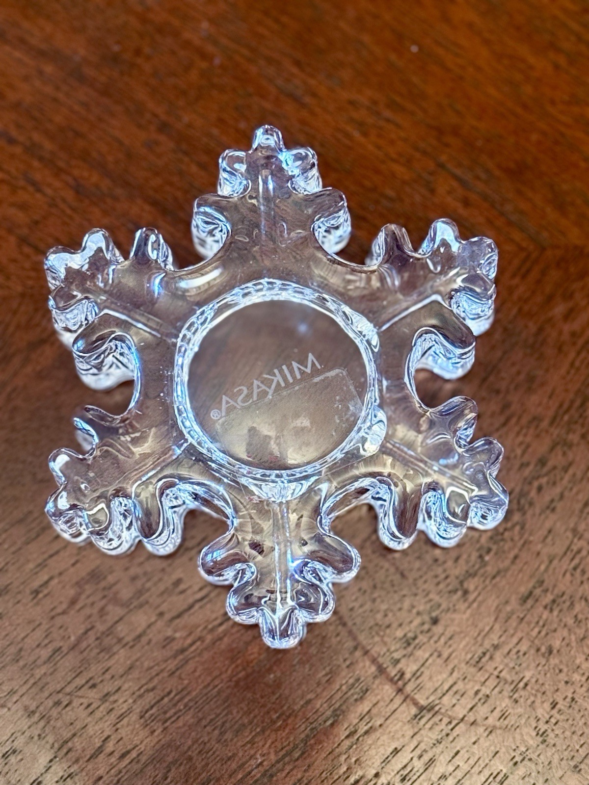 Celebrations by Mikasa Crystal Snowflake Votive Candle Holders, 5×4”