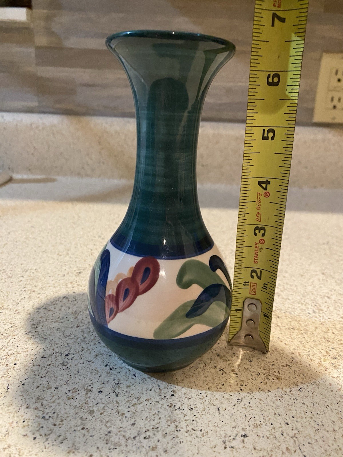 Vintage Gail Pittman Ceramic Bud Vase in the “Grapevine” Pattern Signed 1988