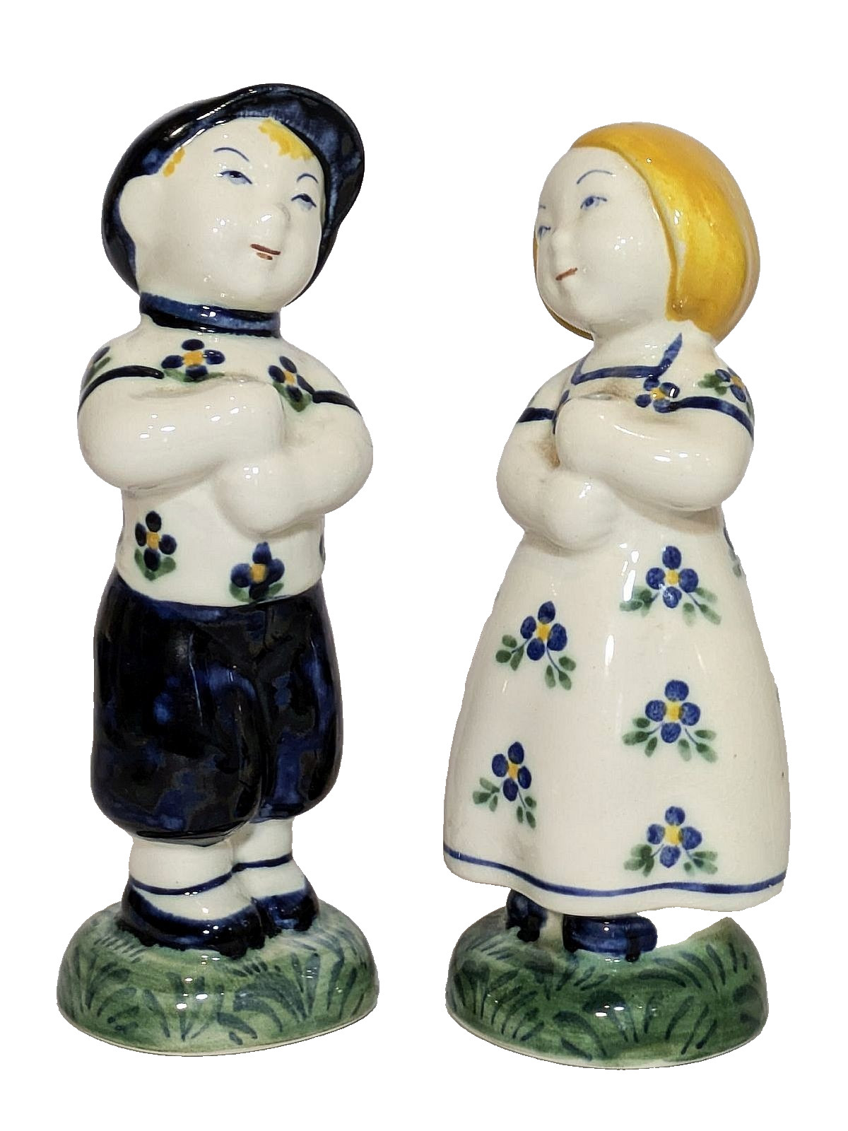 Vintage Pair Faience Flag Holders Royal Copenhagen – Jus – Aluminia
