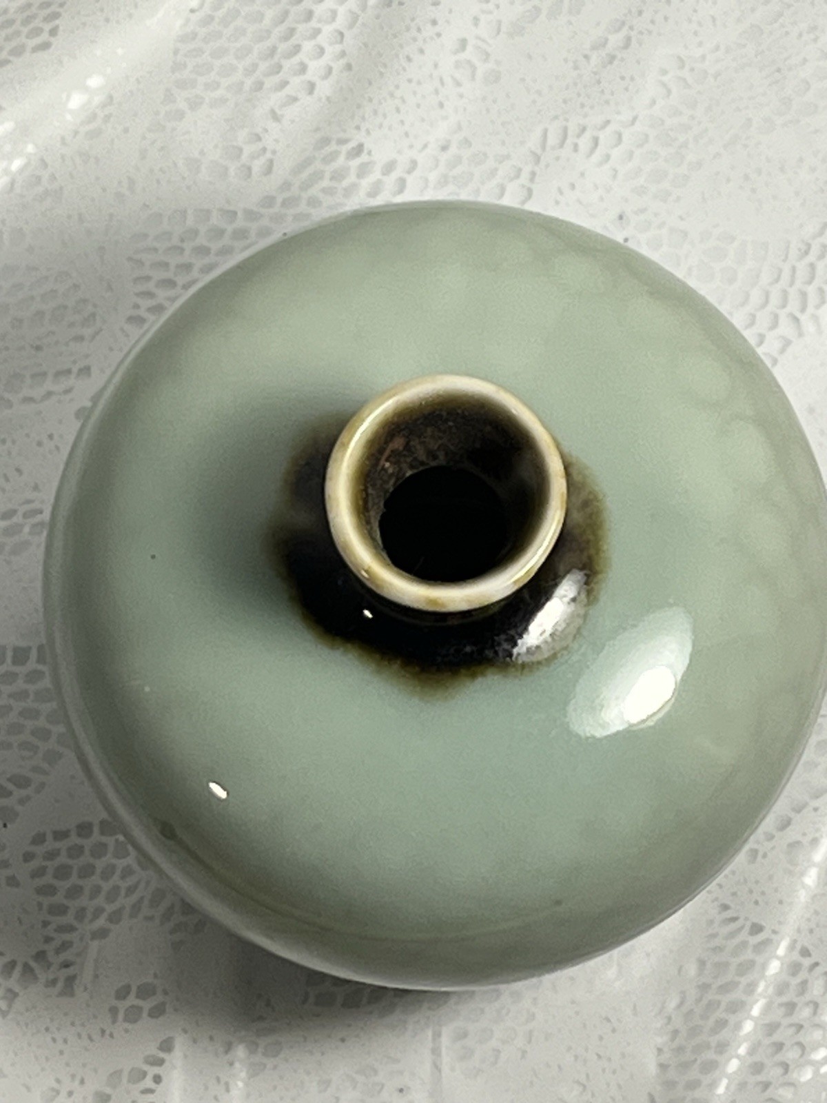 Peabody Museum of Salem Art Glass Bud Vase Hand Blown Green Brown Vintage