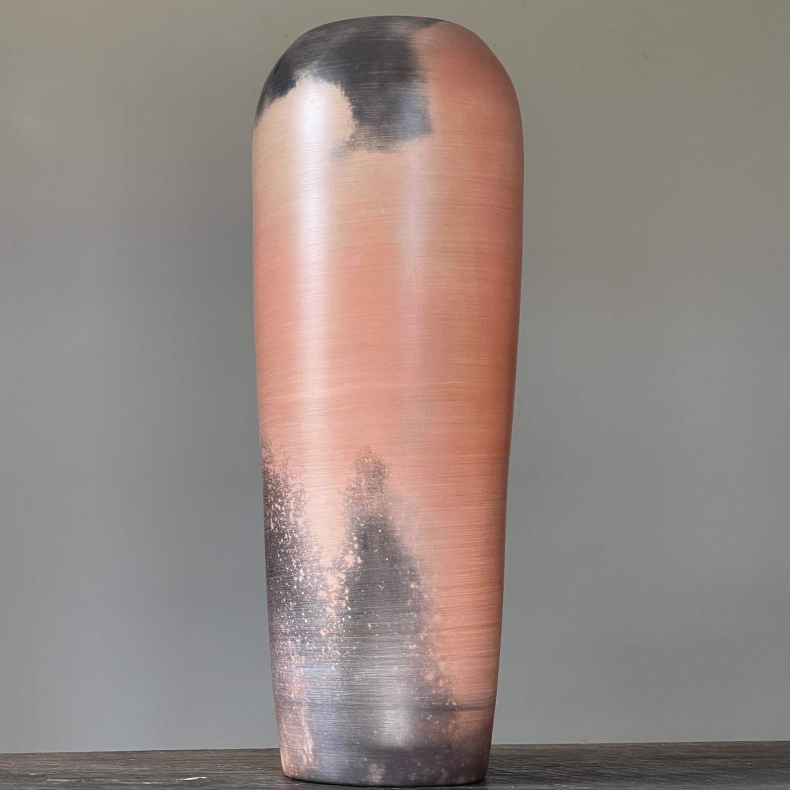 Albert Green (1914-1994) Pale Salmon Colored Porcelain Raku Vase (Signed)