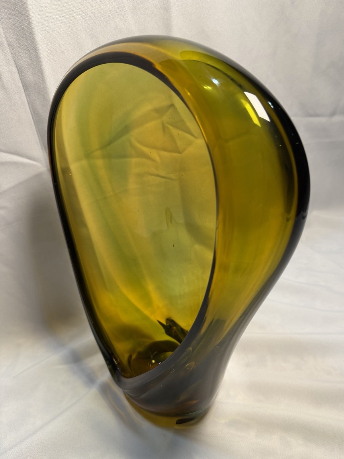 Large Murano Style Art Glass Freeform Sculptural Sommerso Vase 15.75” Appraised
