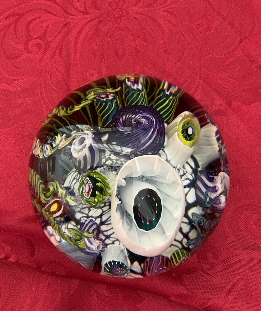 FLAWLESS Glass MARK ECKSTRAND Crystal UNDER THE SEA 4 1/2” AQUARIUM Paperweight