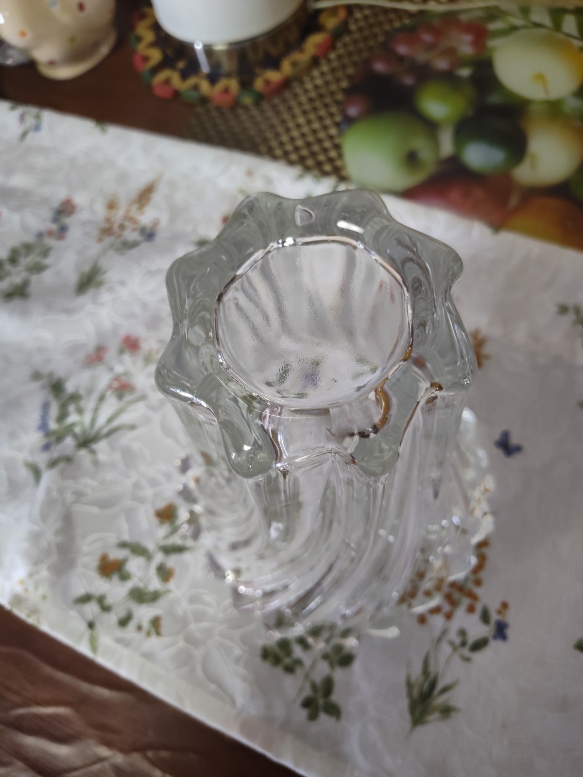 Mikasa Belle Epoque Swirled Fluted Crystal Flower Vase Centerpiece Wedding