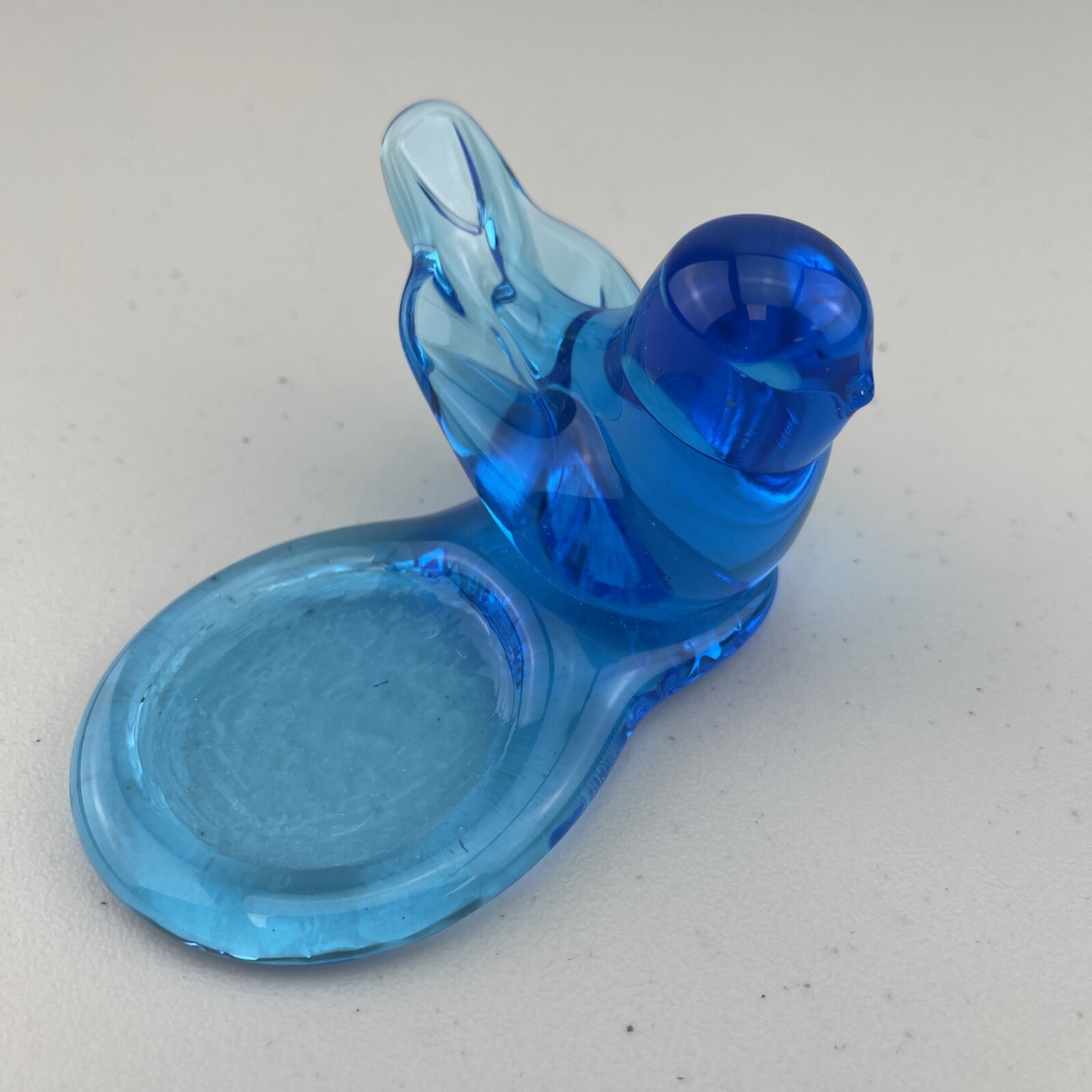 Vintage 1994 Leo Ward Bluebird of Happiness Glass Signed Paperweight 4″ wide