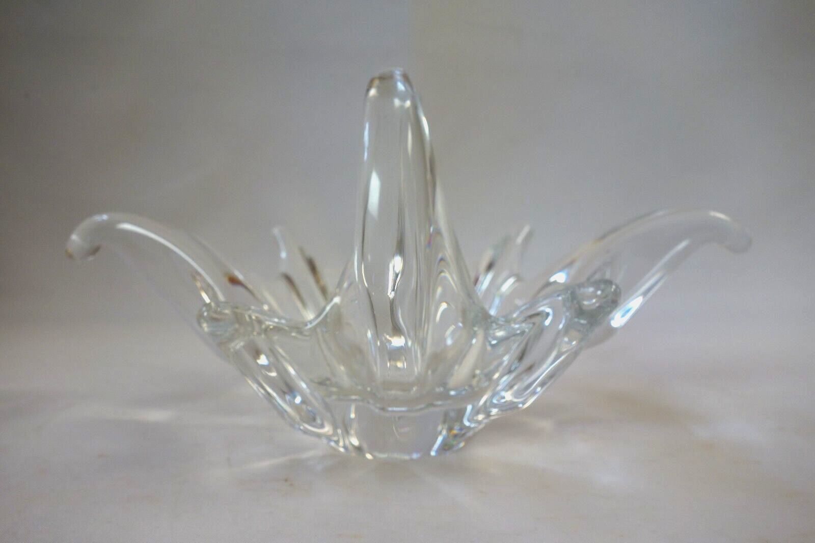Vintage Heavy Clear Glass Table Centerpiece – 26cm Long – Good Cond