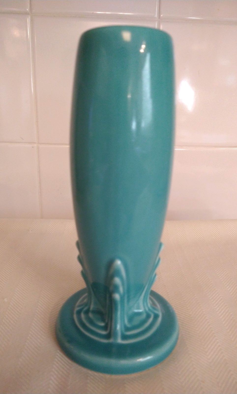 1920s Vintage Homer Laughlin Fiestaware Turquoise 6″ Vase