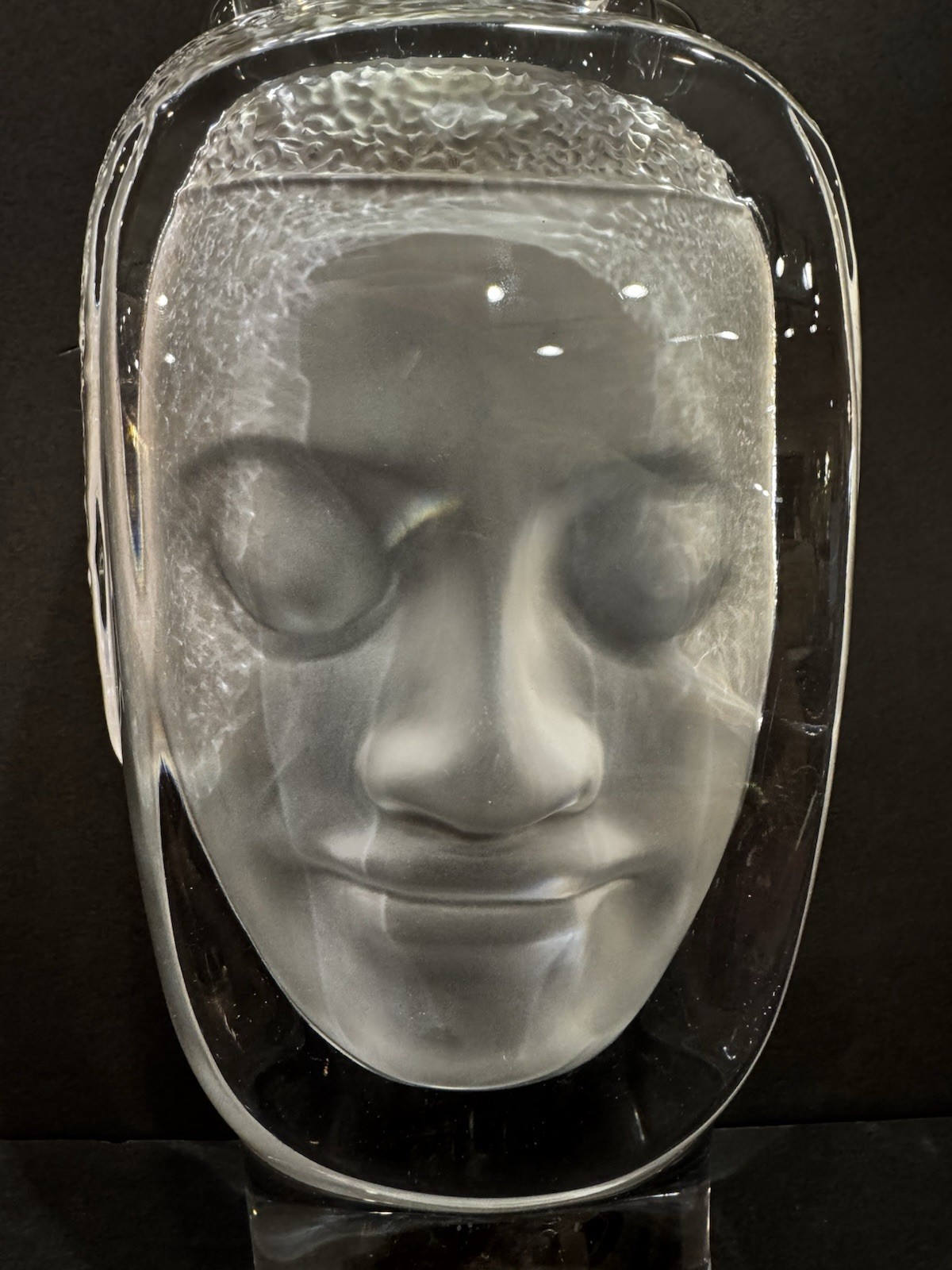 Rare Daum Crystal Ltd. Edition ((197/300) 14” Buddha Head By Roy Adzak Excellent