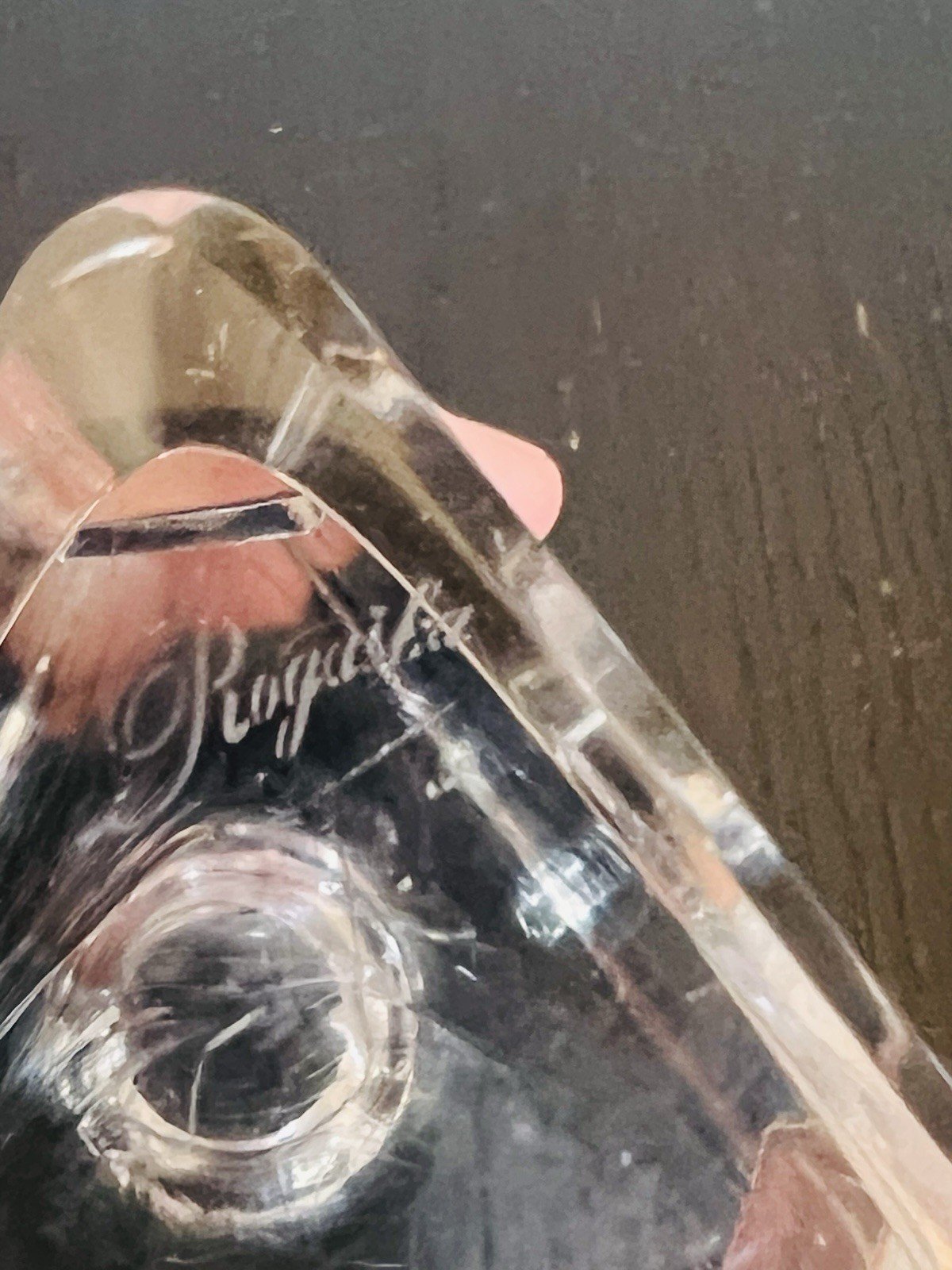 Vintage Rogaska Signed Crystal Candlestick Holders Pair Modernist Prism Triangle