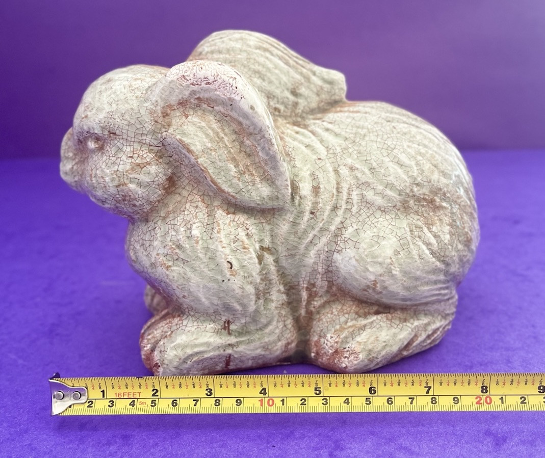 Large Terracotta Crackle Glazed Distressed Rustic Rabbit Easter Figurine SALE!