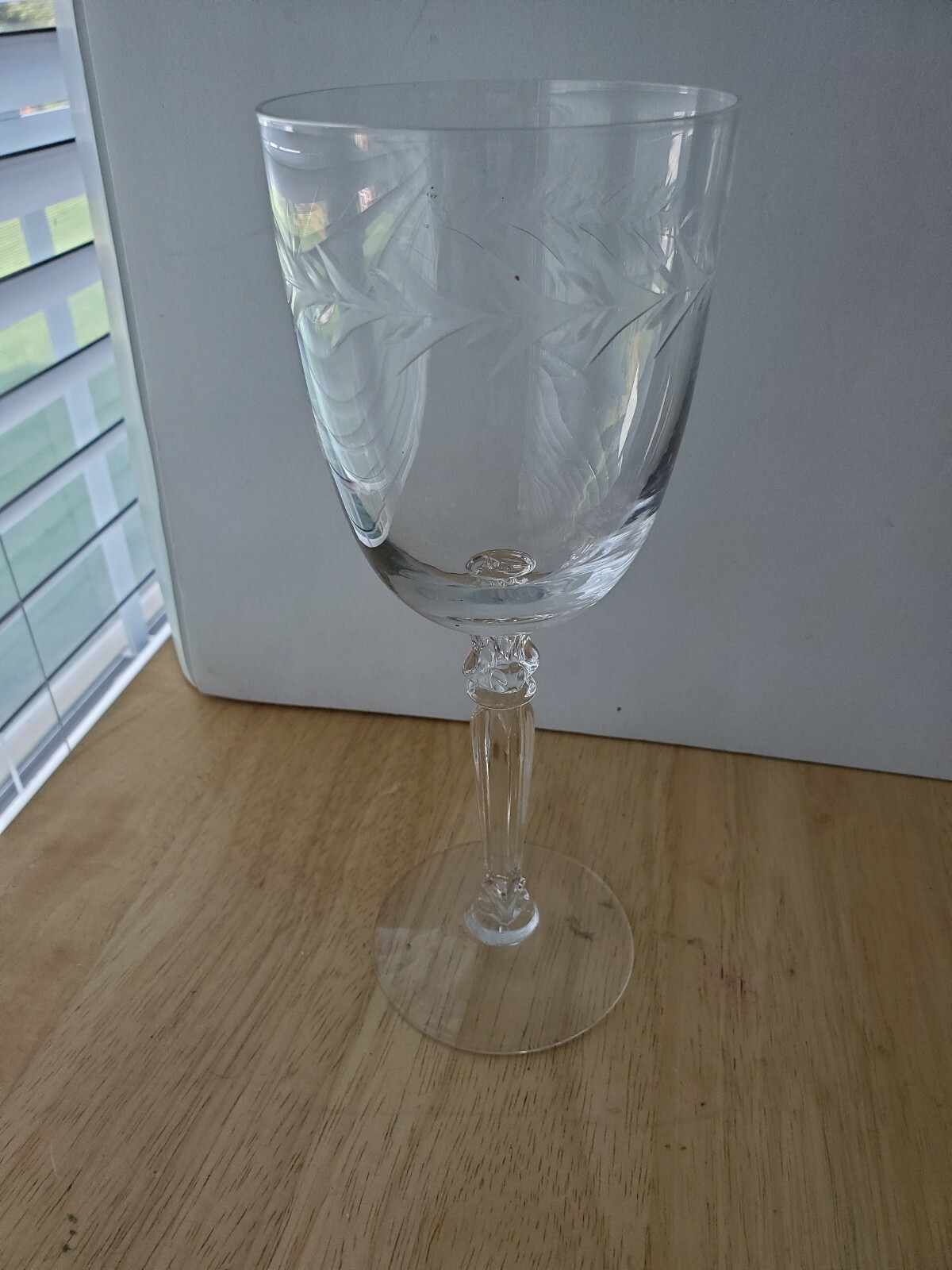 Vintage Fostoria Holly Clear Water Goblet 8 oz 7 7/8″ Cut Crystal