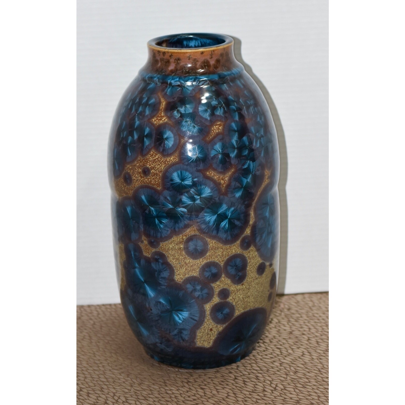 Signed Arts & Crafts Revival Crystalline Glaze Studio Pottery / Porcelain Vase