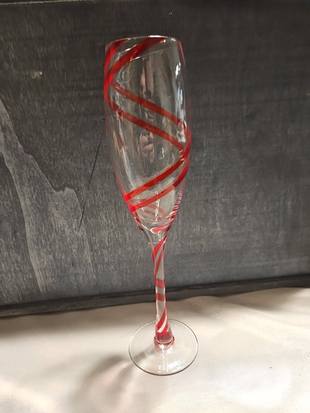 Red Swirl Champayne Glass