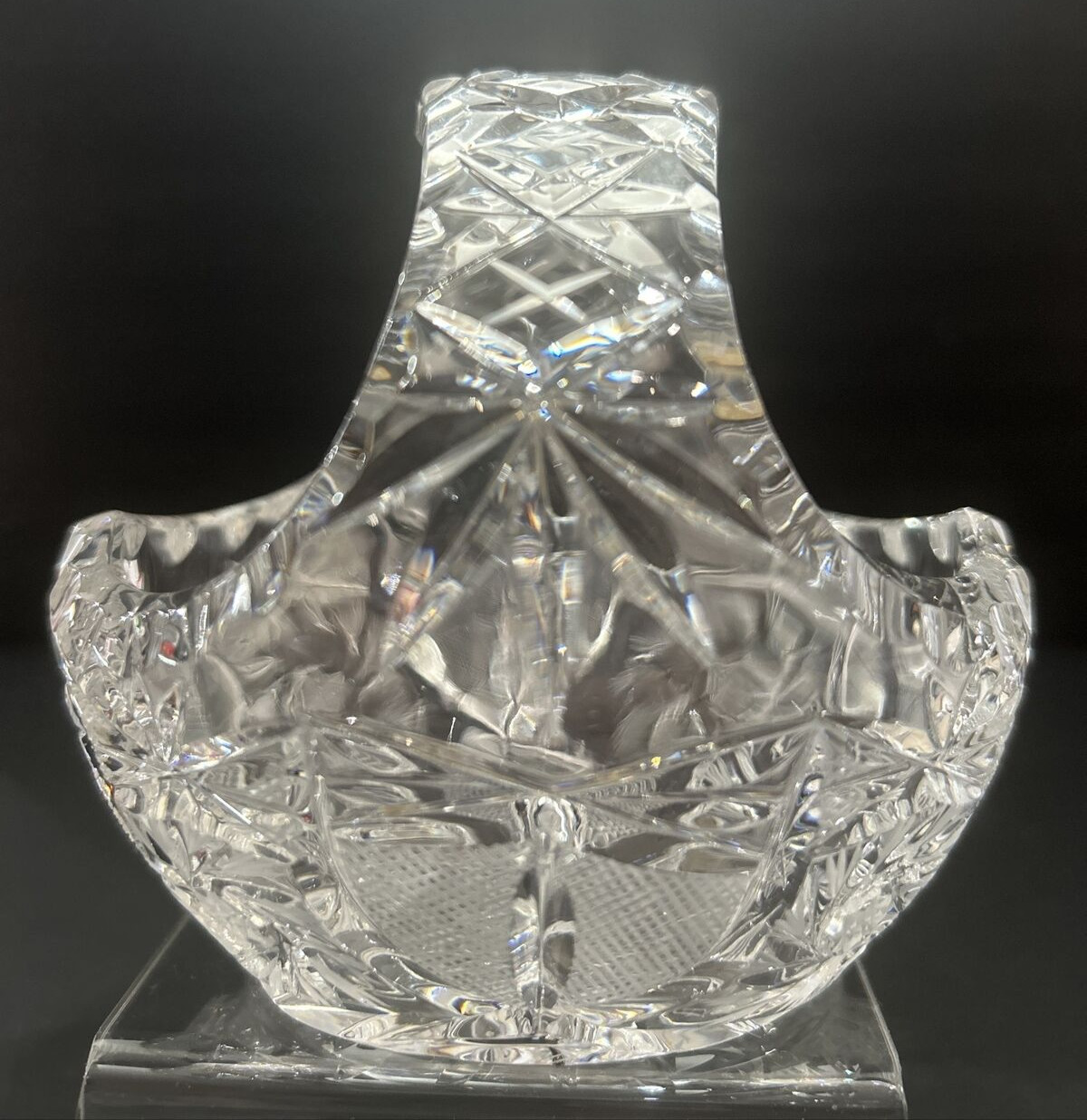 Vintage Violetta 3-3/4” Crystal Basket ~ Made in Poland Hand Cut