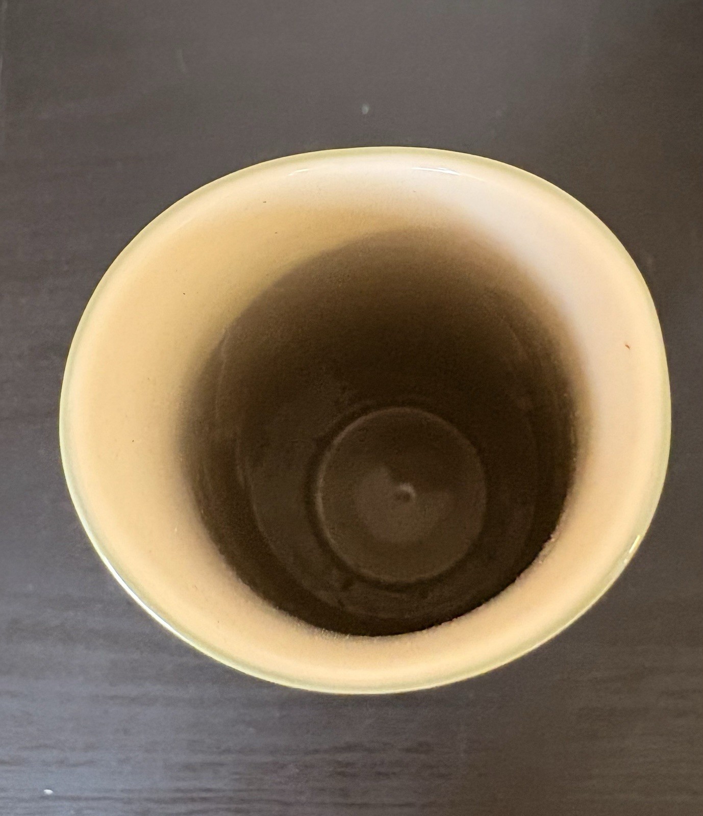 Vintage Franciscan Fine China Vase Green Slender Curved Lip White Interior 11”